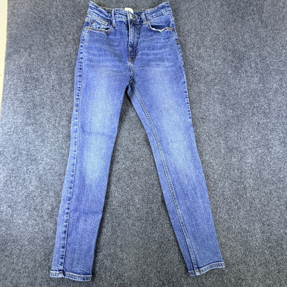 HM Womens High Waisted Skinny Jeans Blue‎ Medium Wash Denim Size 6 US 38 EUR